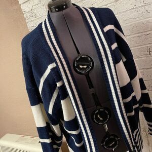 Vintage Tour De Force Striped.Cardigan Small